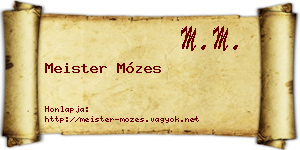 Meister Mózes névjegykártya